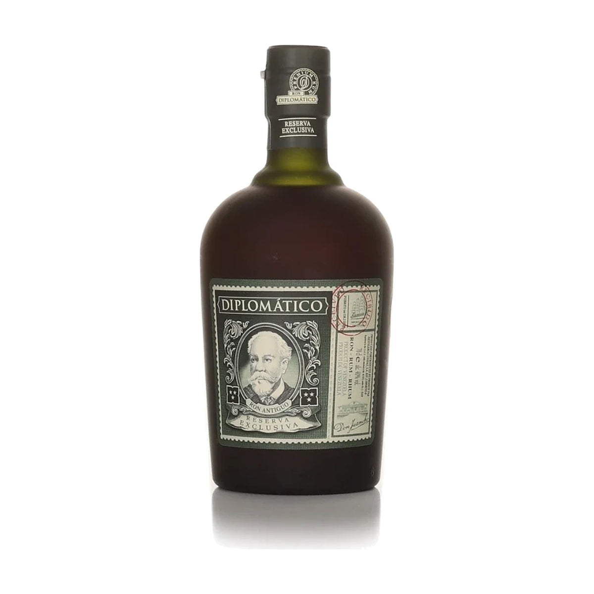 Diplomático Reserva Exclusiva Rum, 70cl bottle on a white background