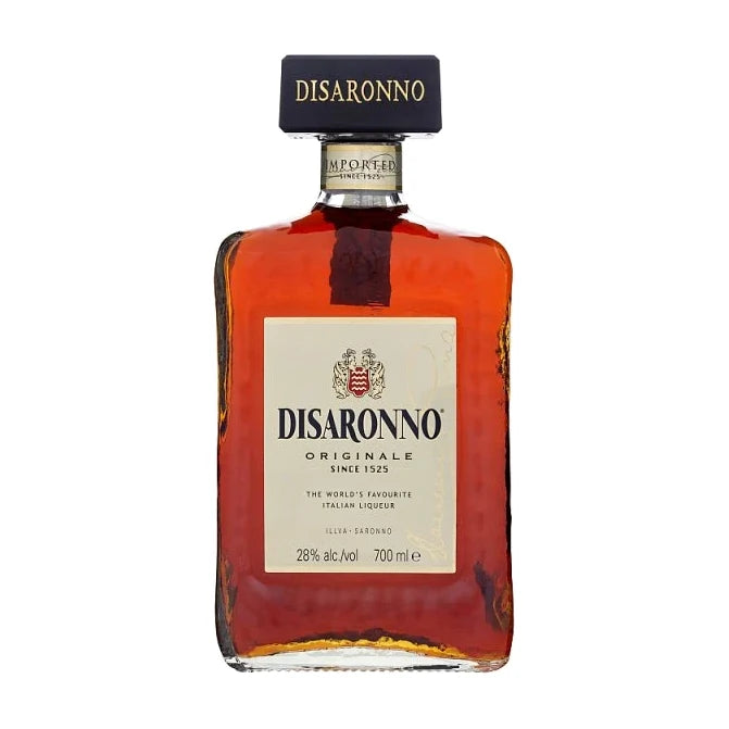 Disaronno Amaretto Liqueur, 70cl bottle on a white background