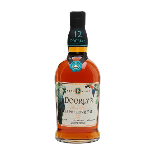 Doorly's 12 Year Old Barbados Rum 70cl bottle on a white background