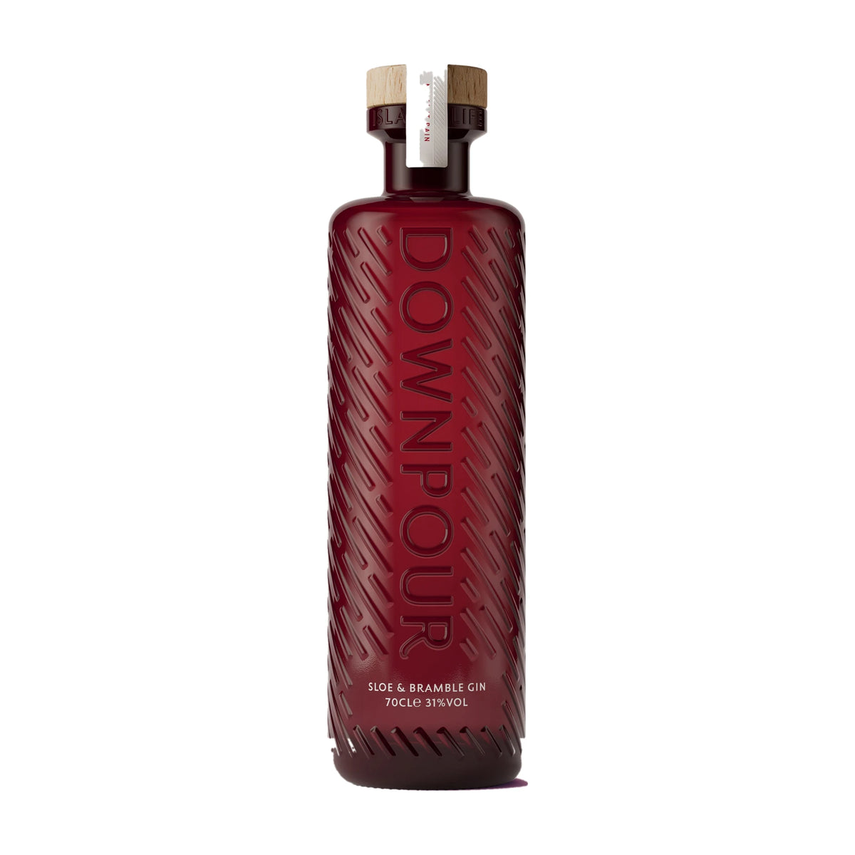 Downpour Sloe & Bramble Gin Liqueur 70cl bottle on a white background