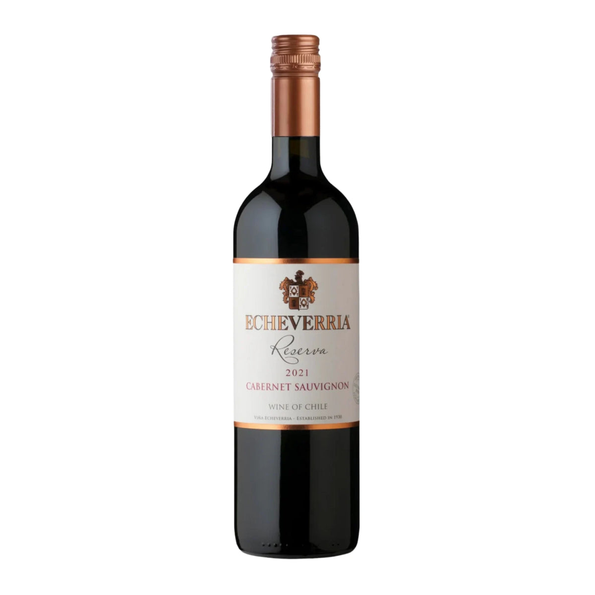 Echeverria Cabernet Sauvignon Reserva red wine bottle, Curico Valley, Chile, 75cl