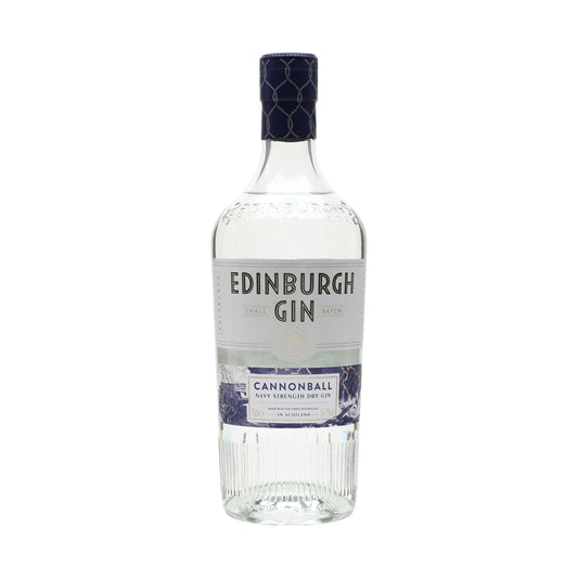 Edinburgh Cannonball Navy Strength Gin 70cl bottle on a white background