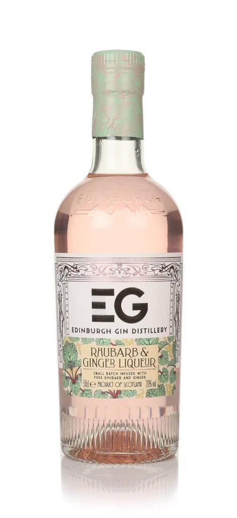 Edinburgh Gin Rhubarb & Ginger Liqueur 50cl bottle on a white background