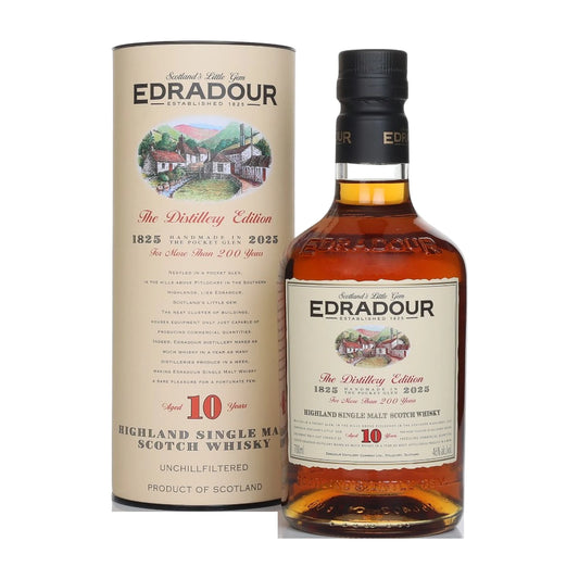 Edradour 10 Year Old Single Malt Scotch Whisky 70cl bottle on a white background