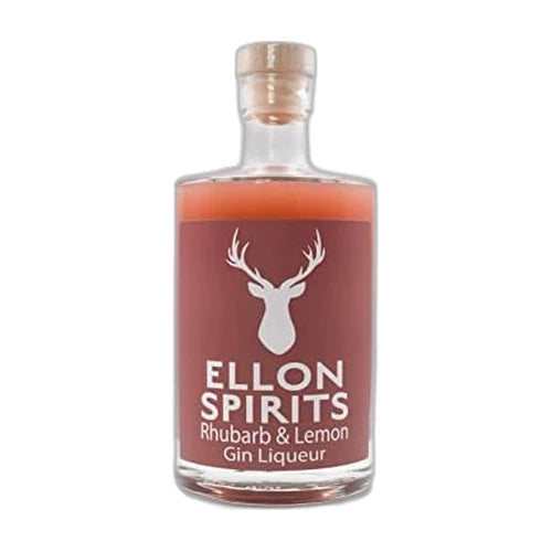 Ellon Spirits Rhubarb & Lemon Gin Liqueur, 50cl bottle on a white background