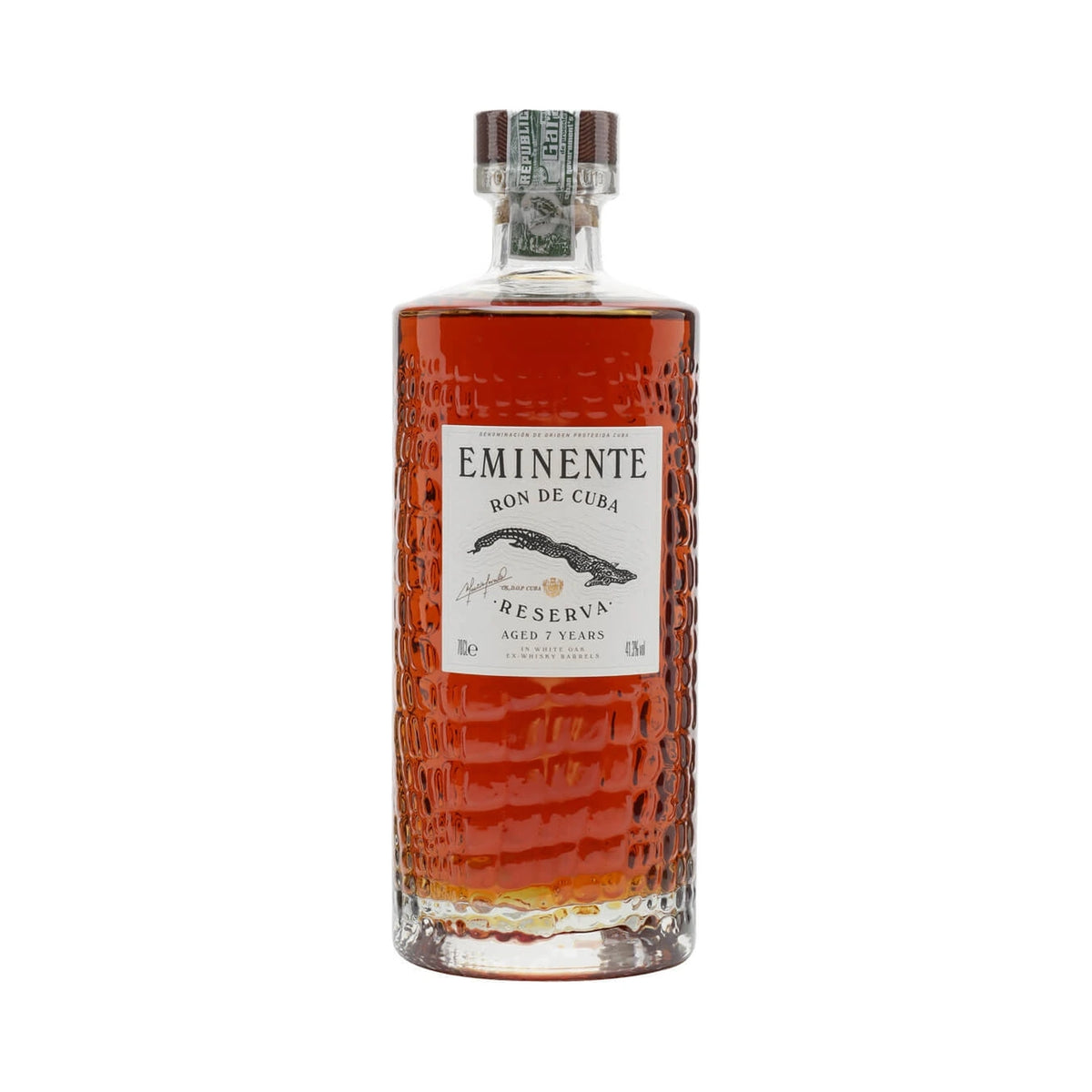 Eminente Reserva 7 Year Old Rum 70cl bottle on a white background