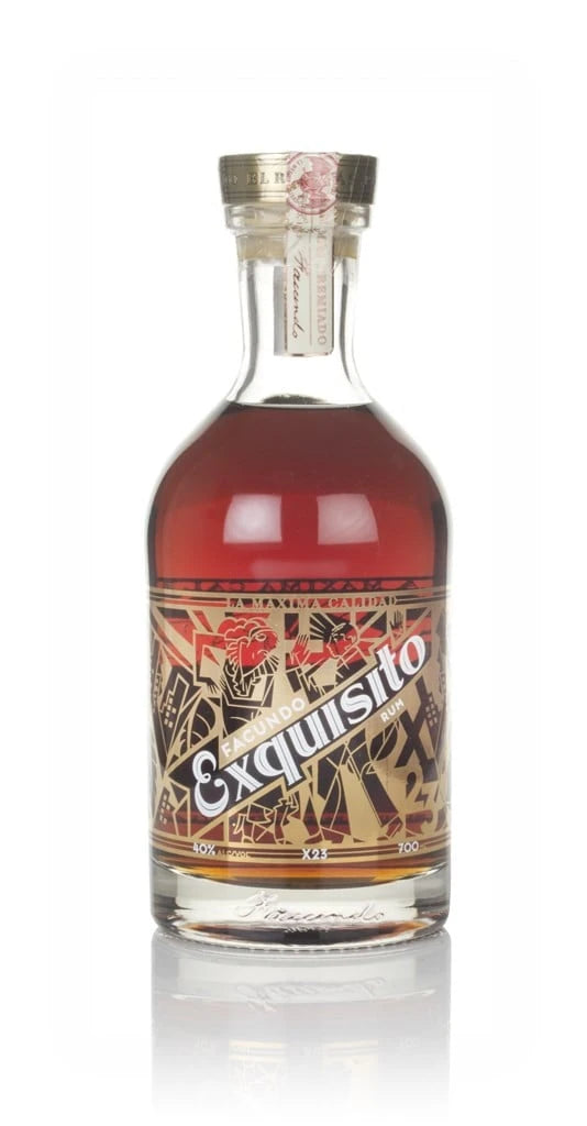 Facundo Exquisito Rum, 70cl bottle on a white background