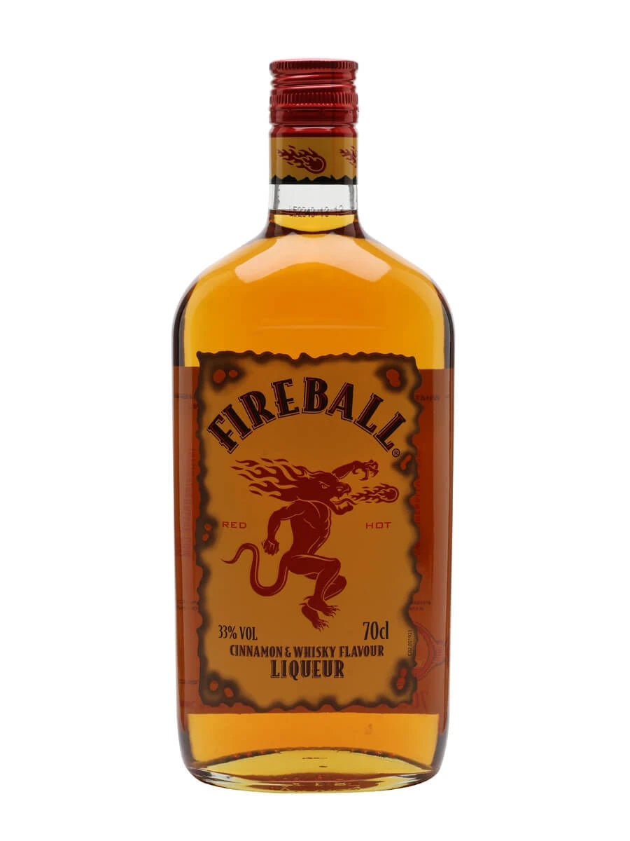 Fireball Cinnamon Whisky Liqueur 70cl bottle on a white background