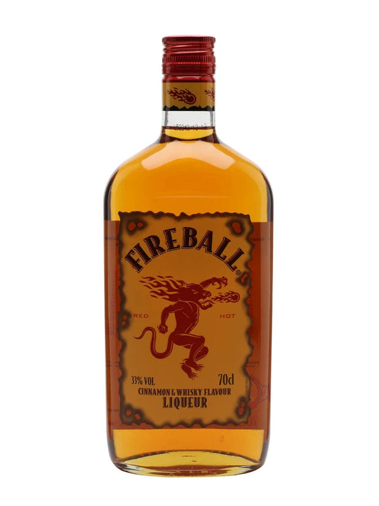 Fireball Cinnamon Whisky Liqueur 70cl bottle on a white background