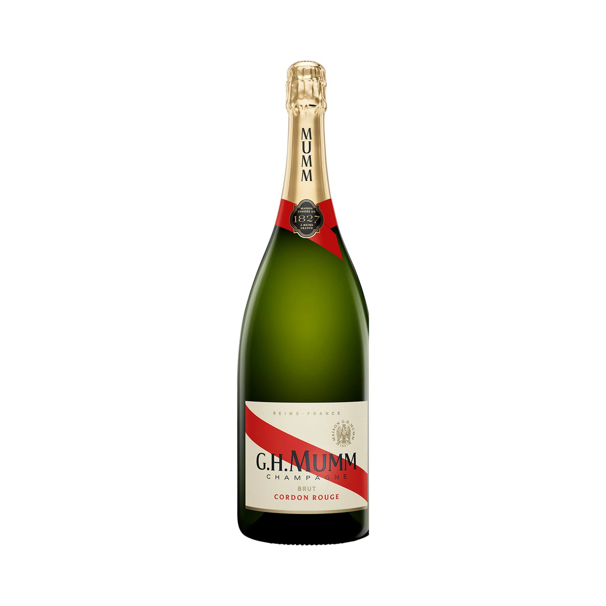 G.H. Mumm Cordon Rouge Brut NV Champagne 75cl bottle on a white background