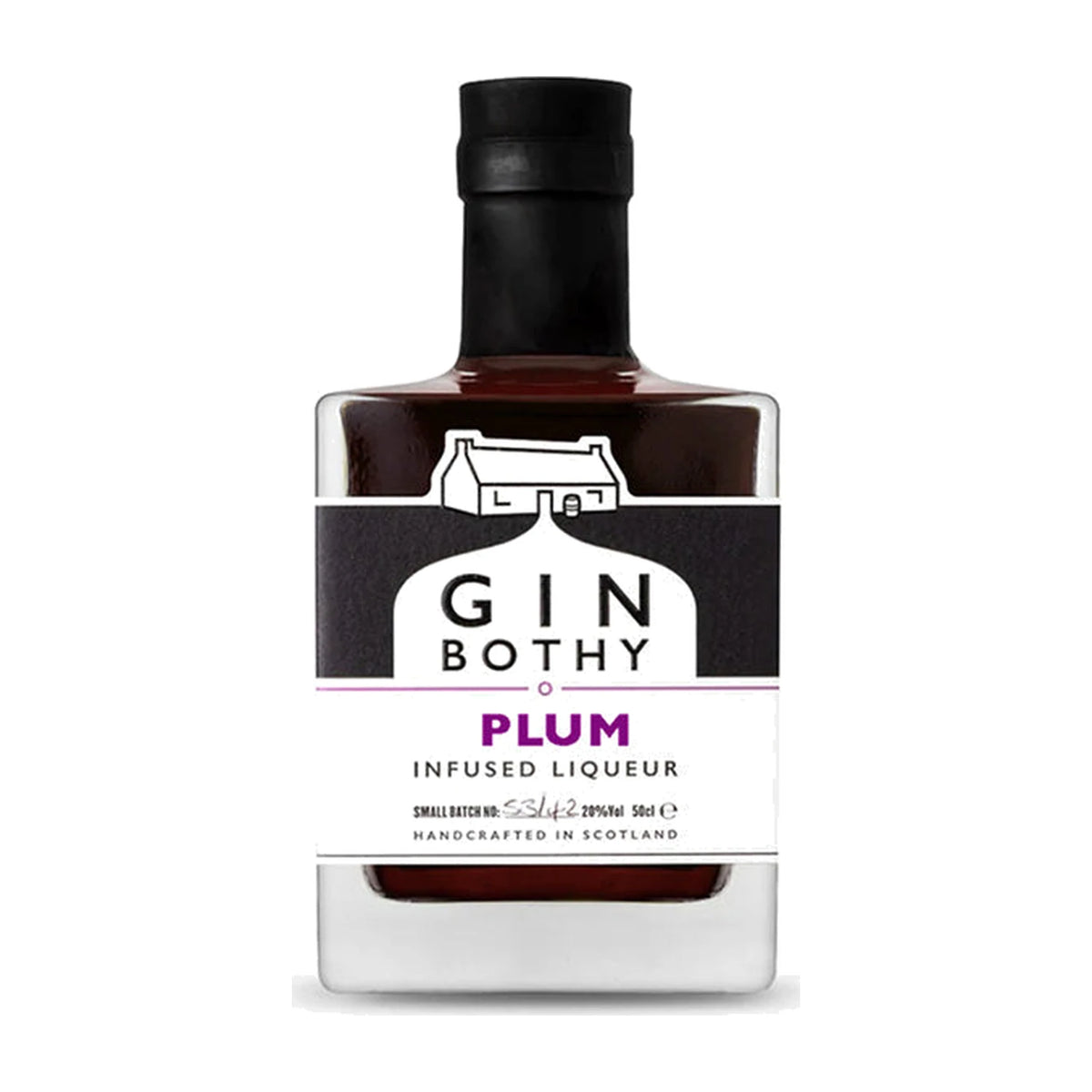 Gin Bothy Plum Infused Liqueur 50cl bottle with purple label