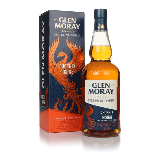 Glen Moray Phoenix Rising Speyside Single Malt Scotch Whisky bottle and gift box, 70cl