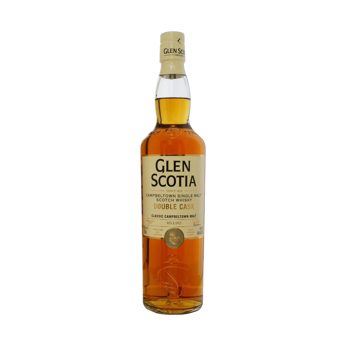 Glen Scotia Double Cask Campbeltown Single Malt Scotch Whisky 70cl bottle on a white background