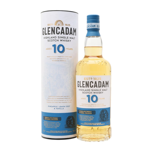 Glencadam 10 Year Old Highland Single Malt Scotch Whisky 70cl bottle on a white background