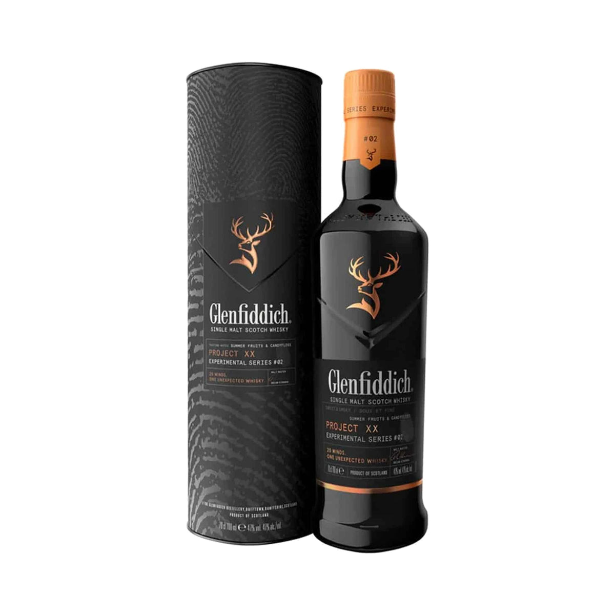 Glenfiddich Project XX Speyside Single Malt Scotch Whisky 70cl bottle on a white background