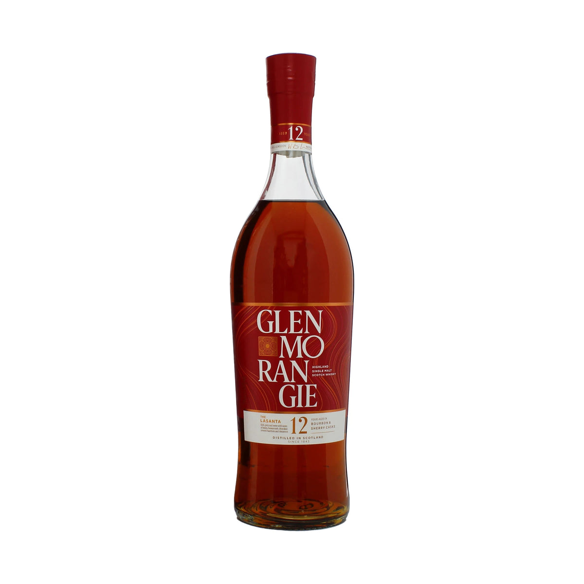 Glenmorangie The Lasanta 12 Year Old Highland Single Malt Scotch Whisky 70cl bottle on a white background