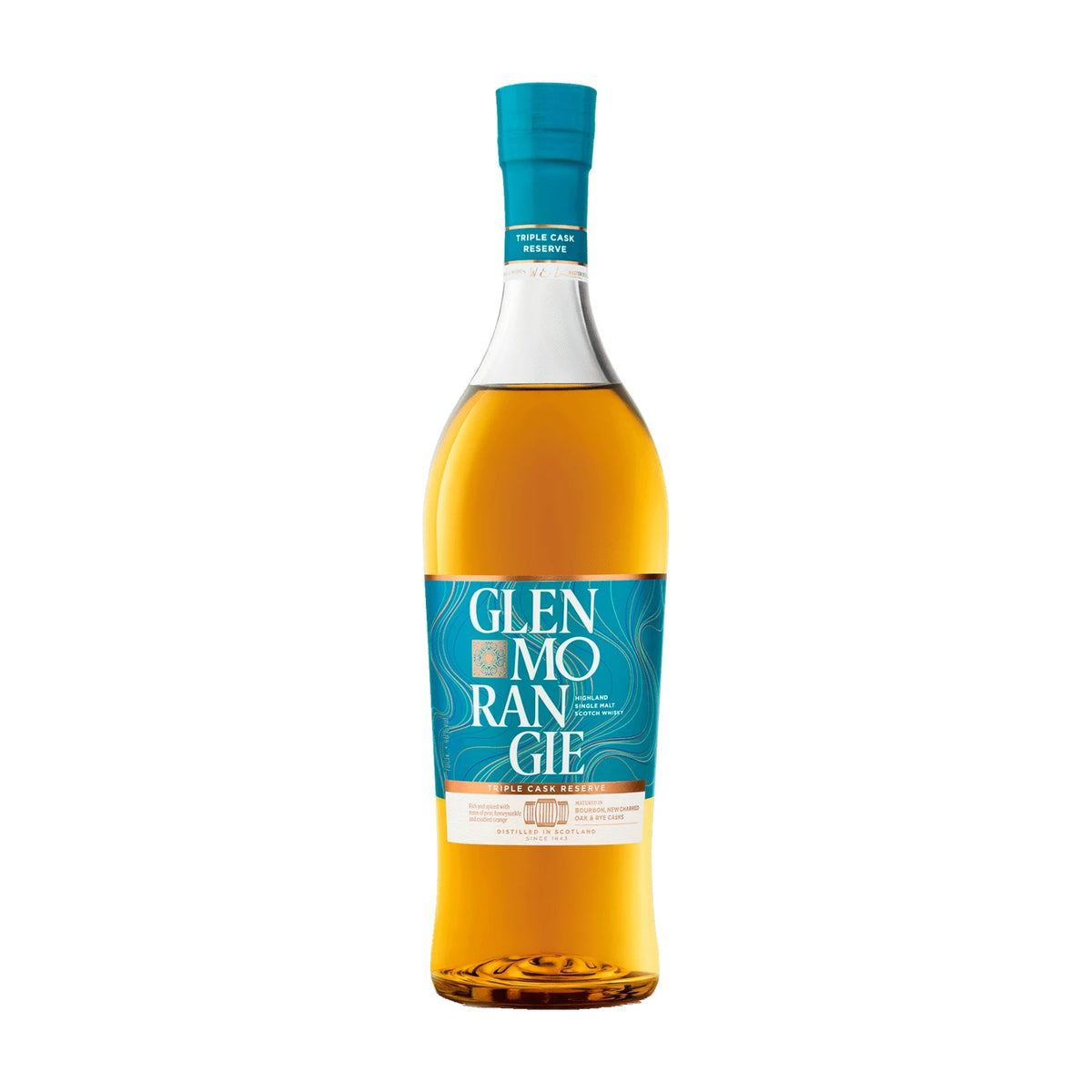 Glenmorangie Triple Cask Reserve Highland Single Malt Scotch Whisky 70cl bottle on a white background