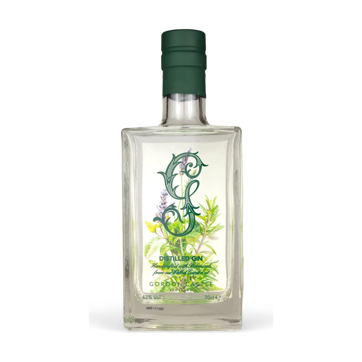 Gordon Castle Gin, 70cl bottle on a white background