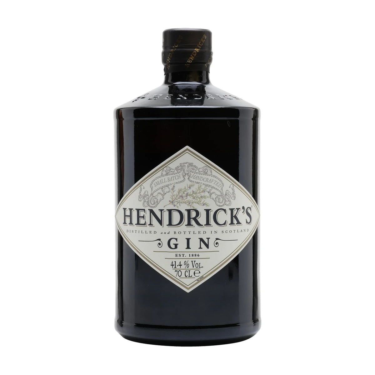 Hendrick's Gin, 70cl bottle on a white background
