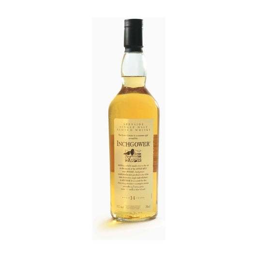 Inchgower 14 Year Old Flora & Fauna Single Malt Scotch Whisky bottle on white background