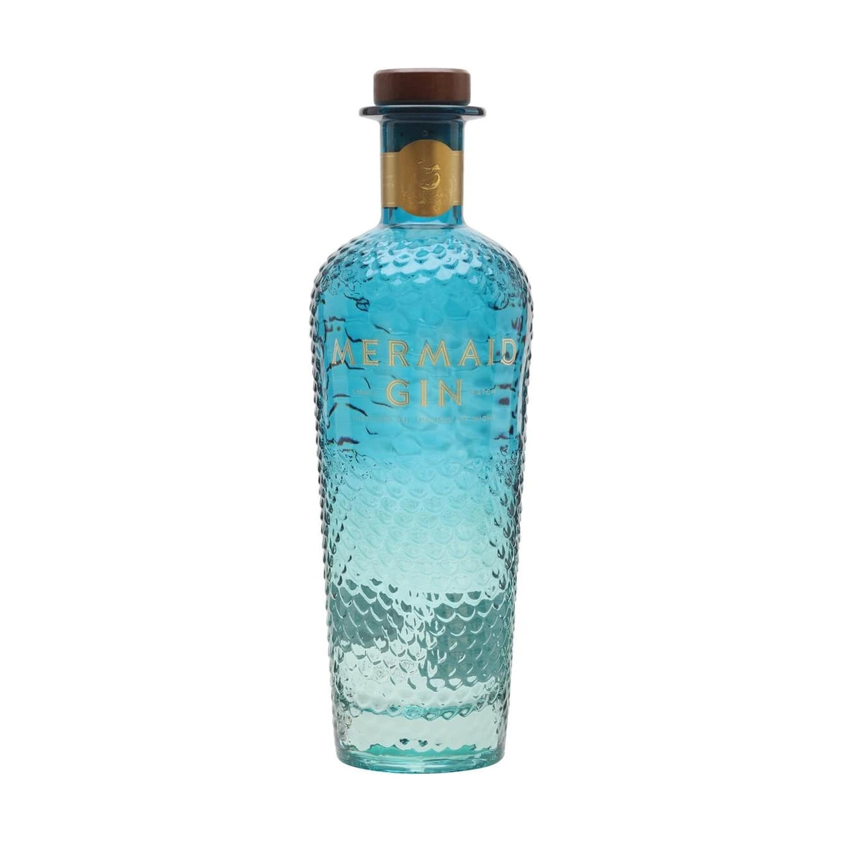 Isle of Wight Distillery Mermaid Gin, 70cl bottle on a white background