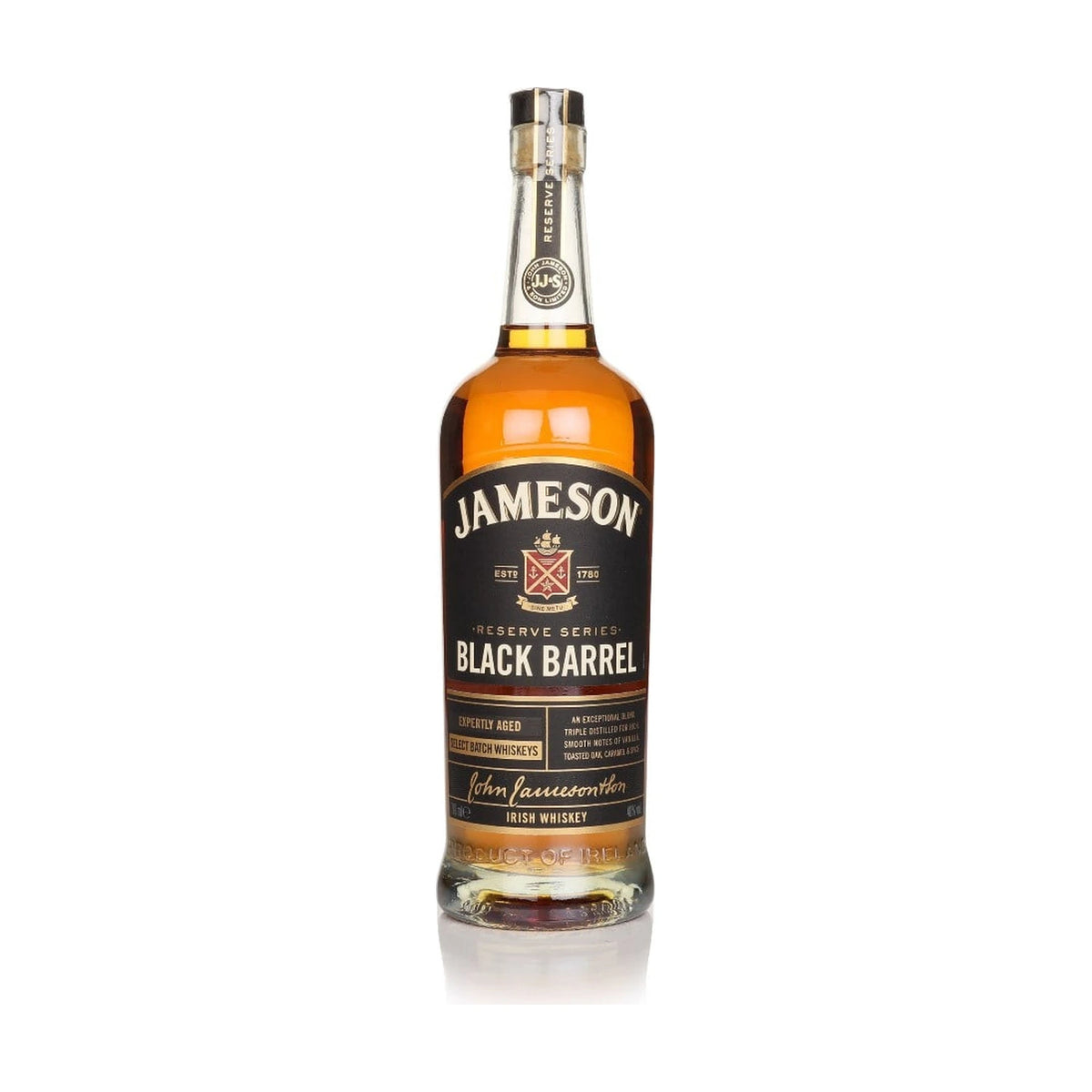 Jameson Black Barrel Irish Whiskey, 70cl bottle on a white background