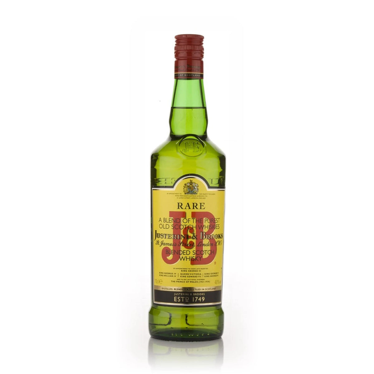 J&B Rare Blended Scotch Whisky 70cl bottle on a white background