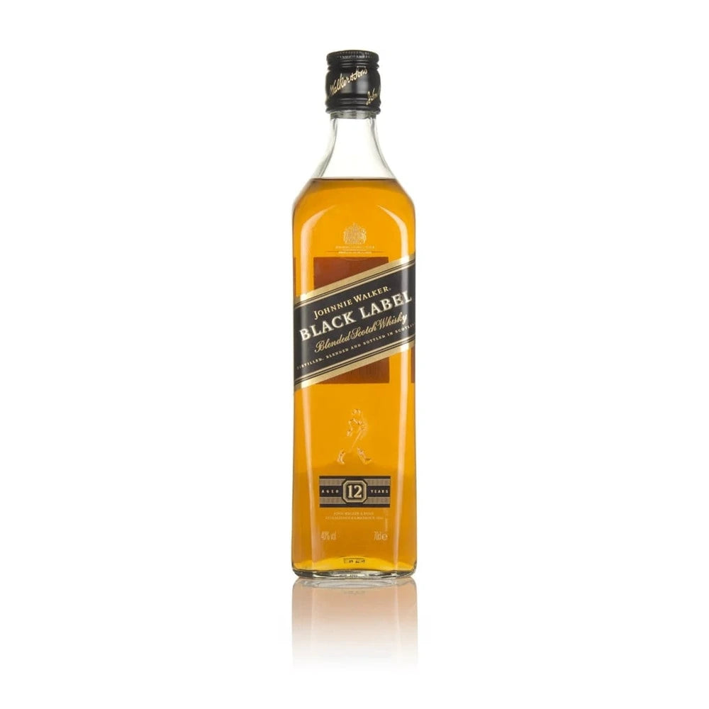 Johnnie Walker Black Label Blended Scotch Whisky 70cl bottle on a white background