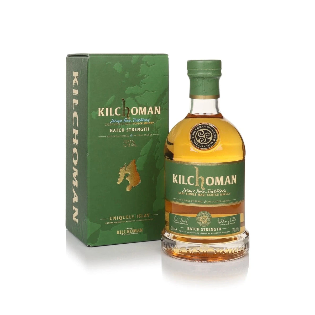 Kilchoman Batch Strength Islay Single Malt Scotch Whisky 70cl bottle on a white background