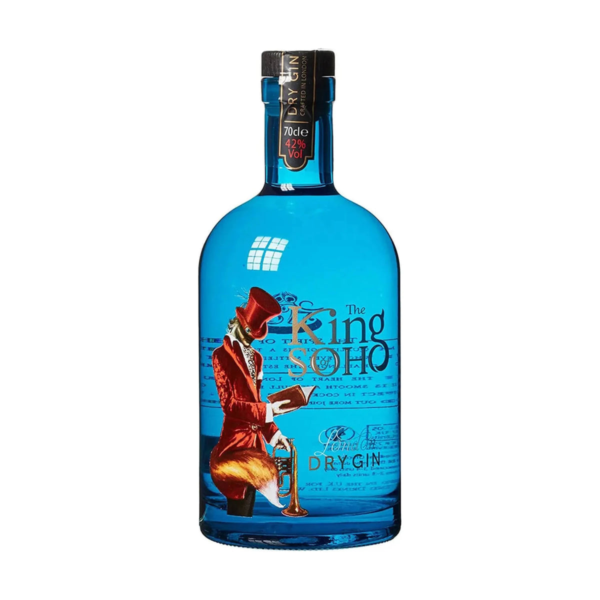King of Soho London Dry Gin 70cl bottle on a white background