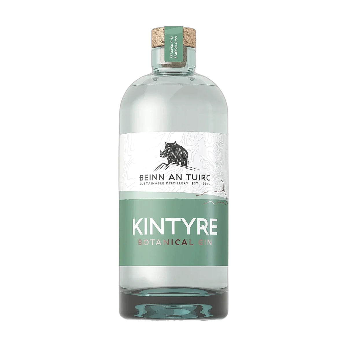 Kintyre Botanical Gin, 70cl bottle on a white background