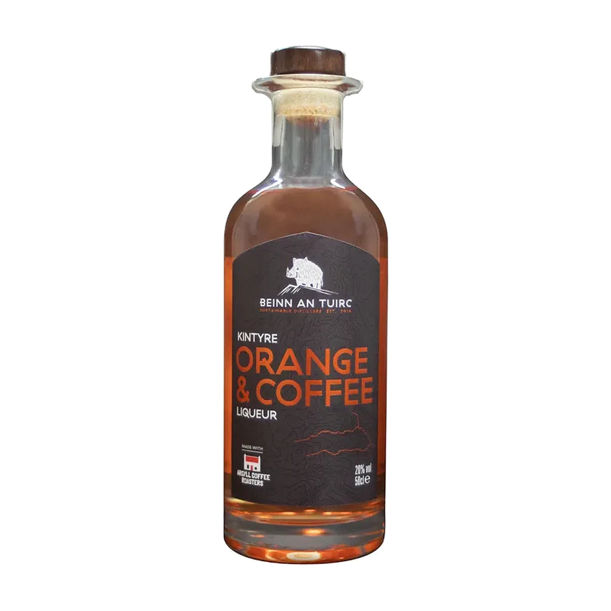 Kintyre Orange & Coffee Liqueur, 50cl bottle on a white background