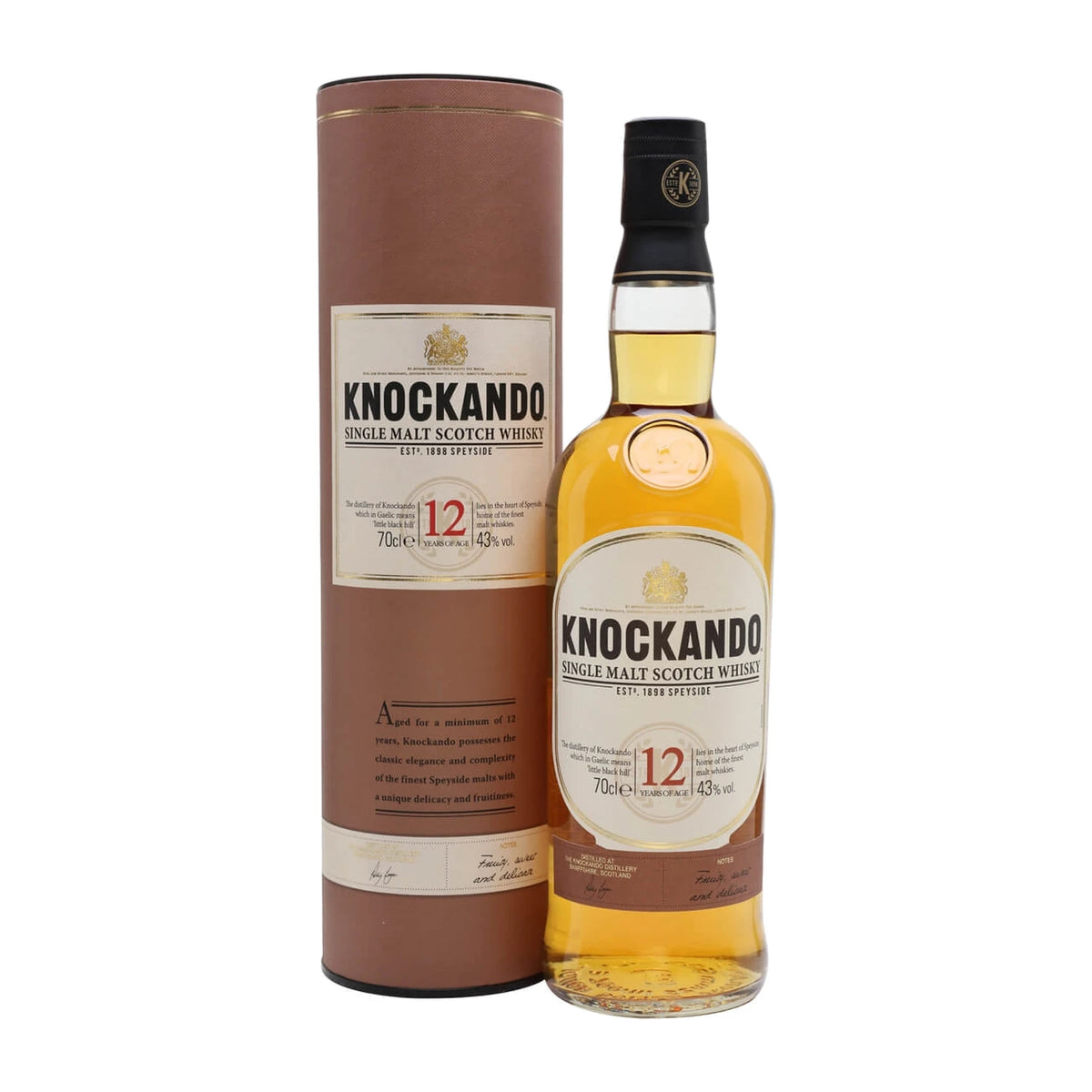 Knockando 12 Year Old 70cl bottle on a white background