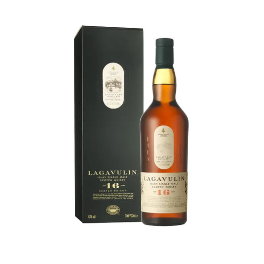 Lagavulin 16 Year Old Islay Single Malt Scotch Whisky bottle with gift box, 70cl