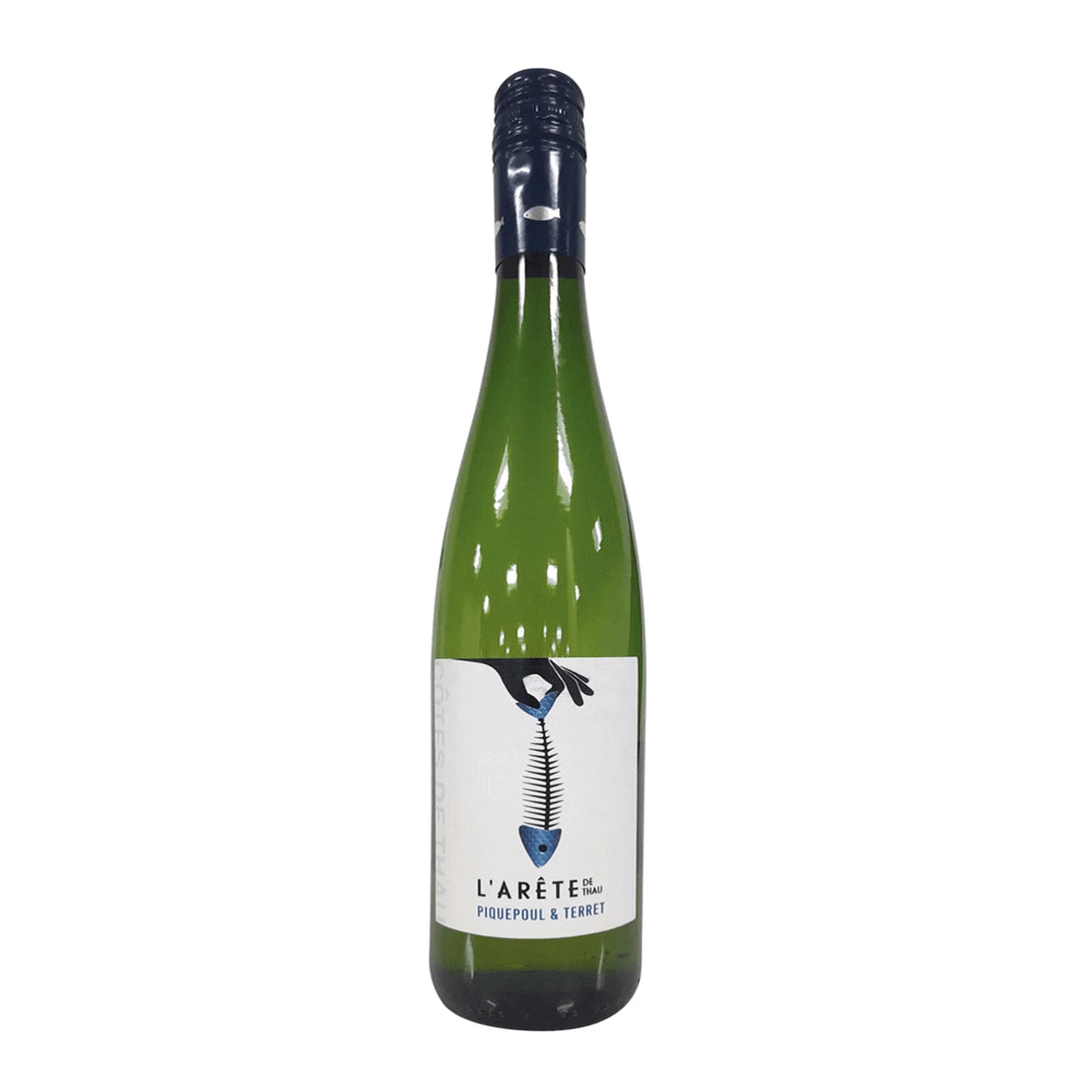 L'Arête de Thau Piquepoul & Terret wine bottle, 75cl, on a white background