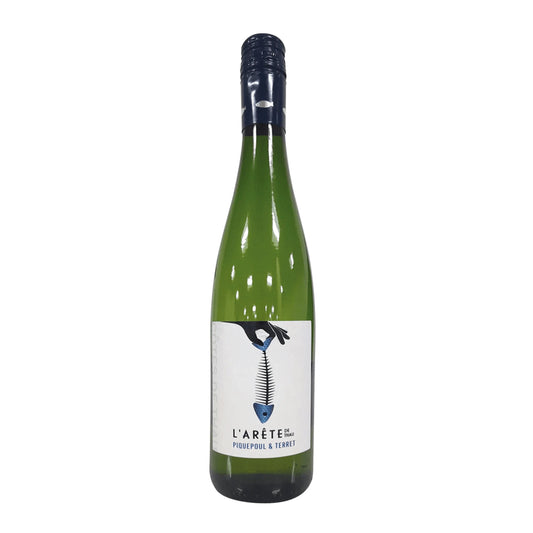 L'Arête de Thau Piquepoul & Terret wine bottle, 75cl, on a white background
