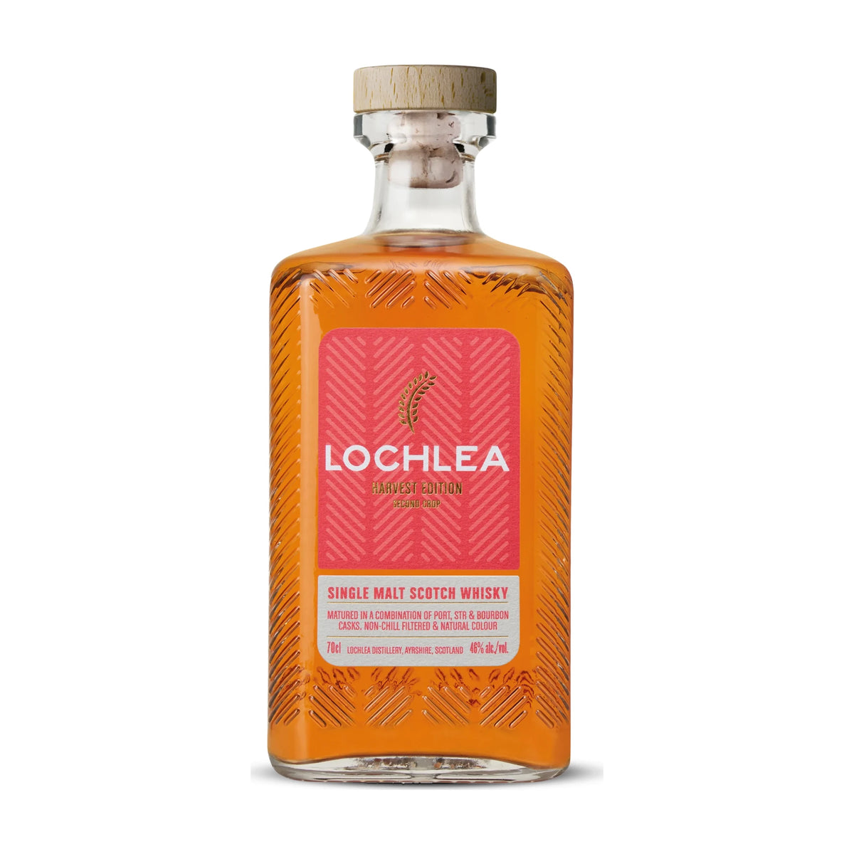 Lochlea Harvest Edition Second Crop Single Malt Scotch Whisky 70cl bottle on a white background
