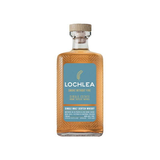 Lochlea Smoke Without Fire Single Malt Scotch Whisky bottle, 70cl, on a white background