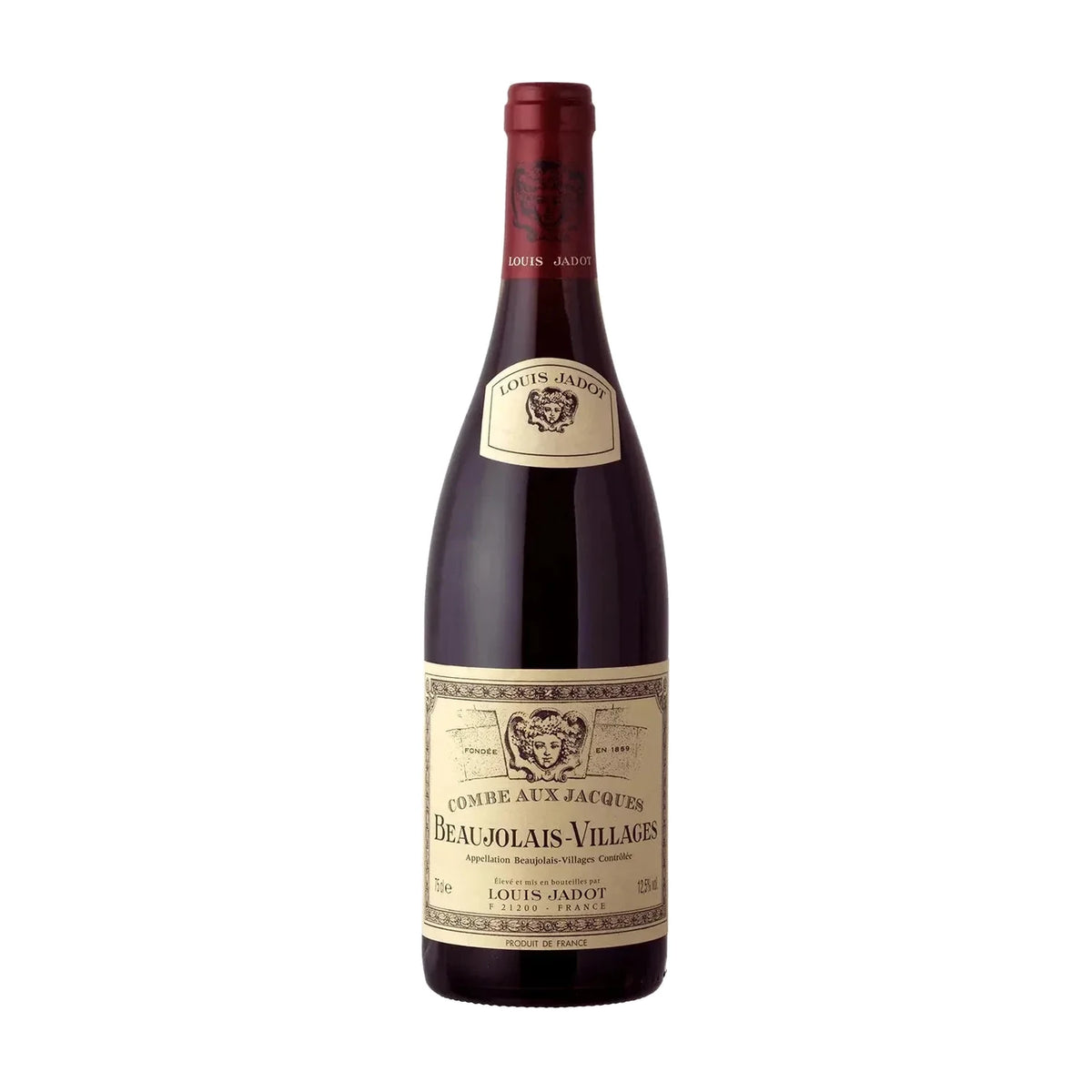 Louis Jadot Beaujolais-Villages Combe aux Jacques, 75cl bottle on a white background