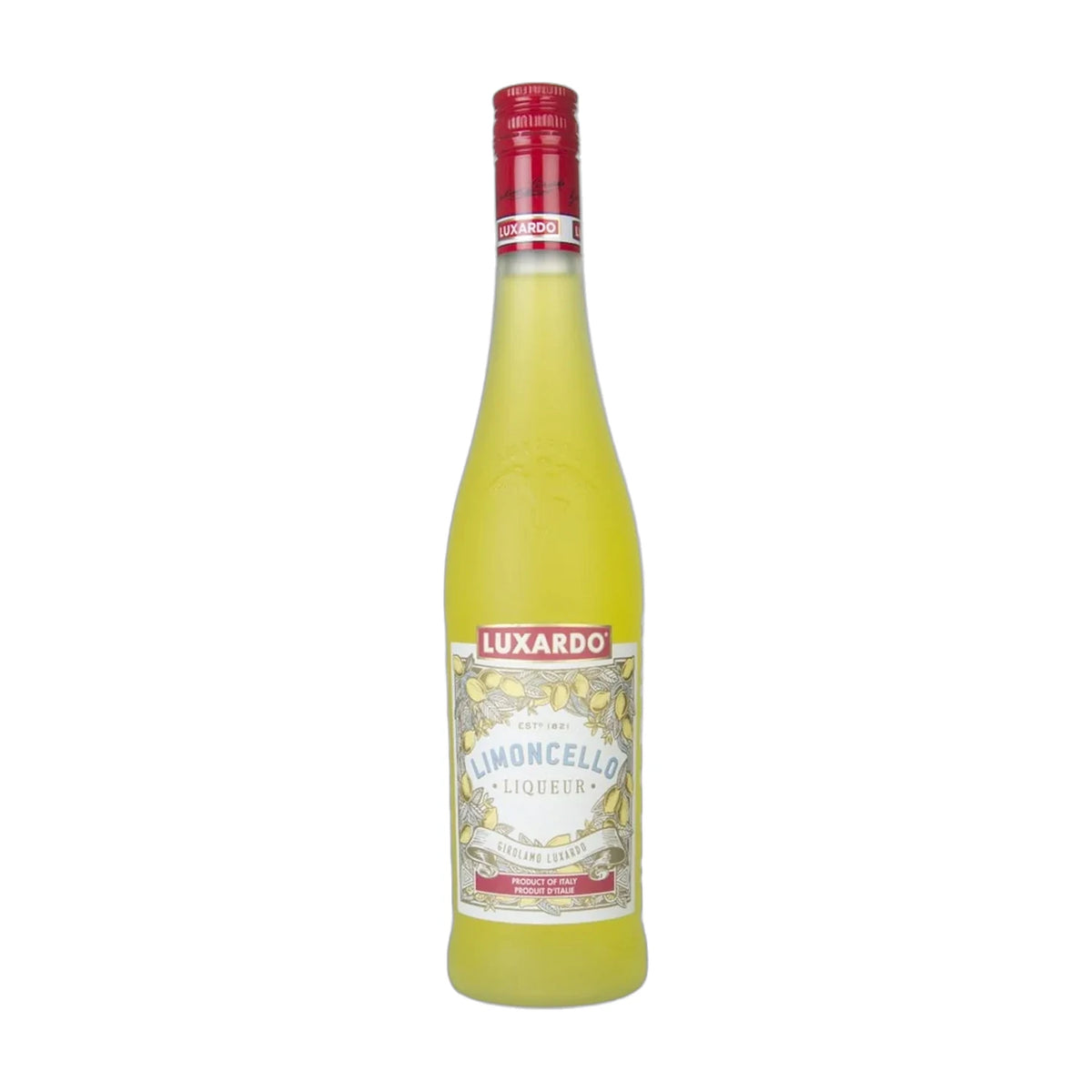 Luxardo Limoncello bottle on a white background