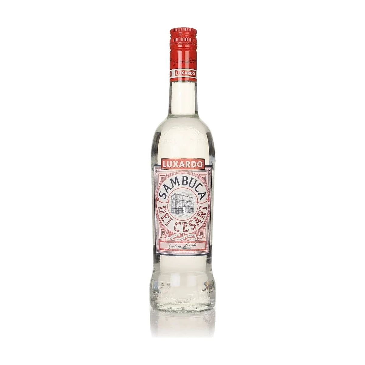 Luxardo Sambuca dei Cesari, 70cl bottle on a white background