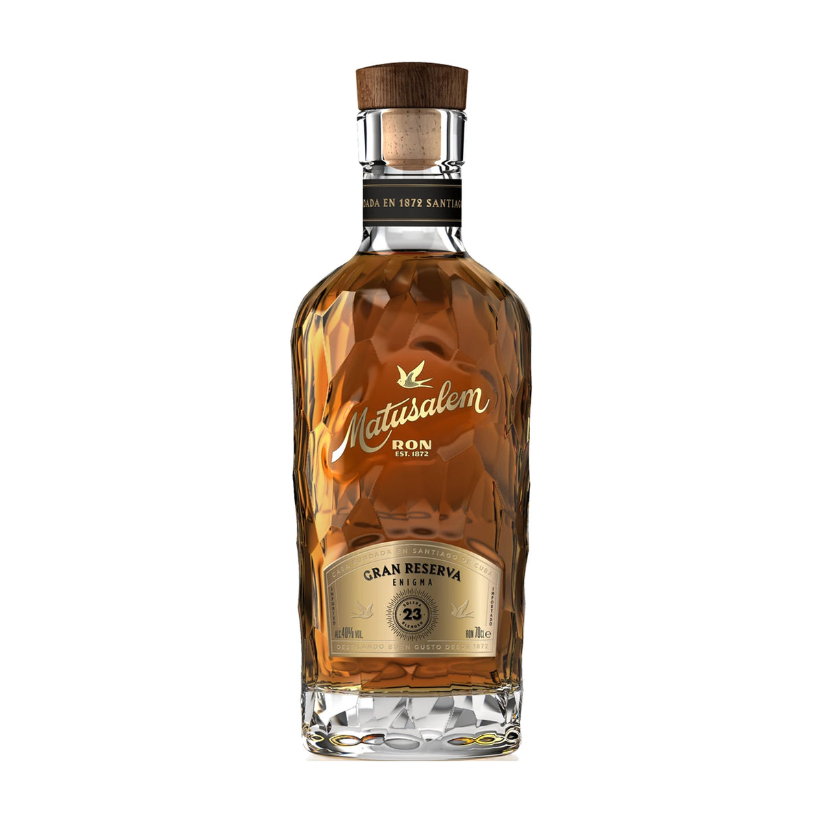 Matusalem 23 Gran Reserva Rum, 70cl bottle on a white background