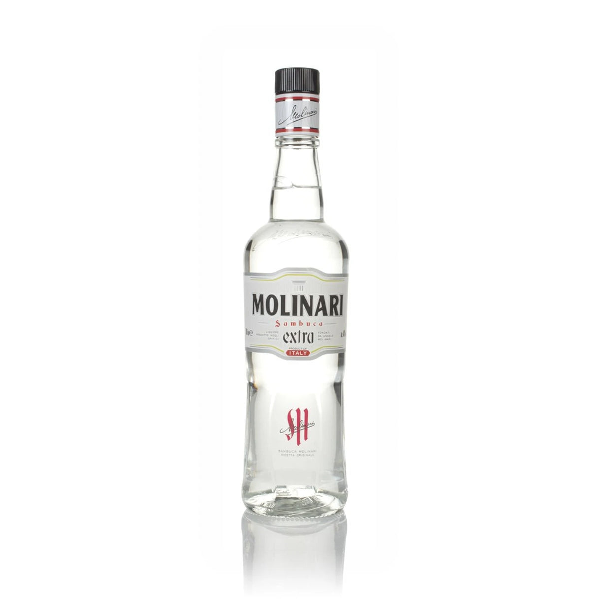 Molinari Sambuca Extra 70cl bottle on a white background