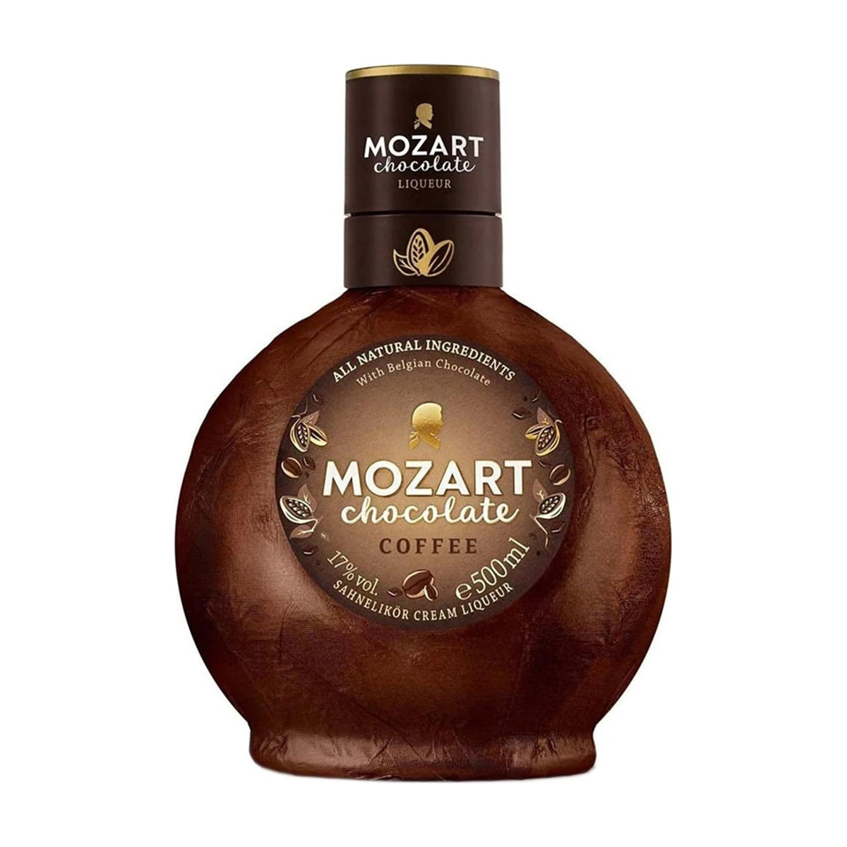 Mozart Chocolate Coffee Cream Liqueur 50cl bottle on a white background
