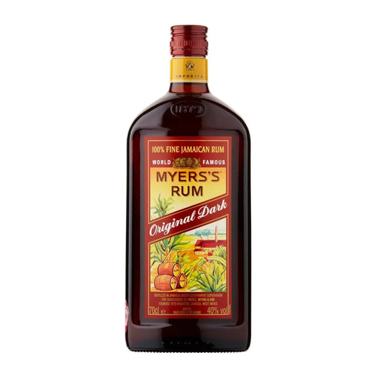 Bottle of Myers's Original Dark Jamaican Rum, 70cl, on a white background