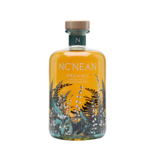 Nc'nean Organic Single Malt Scotch Whisky 70cl bottle on a white background