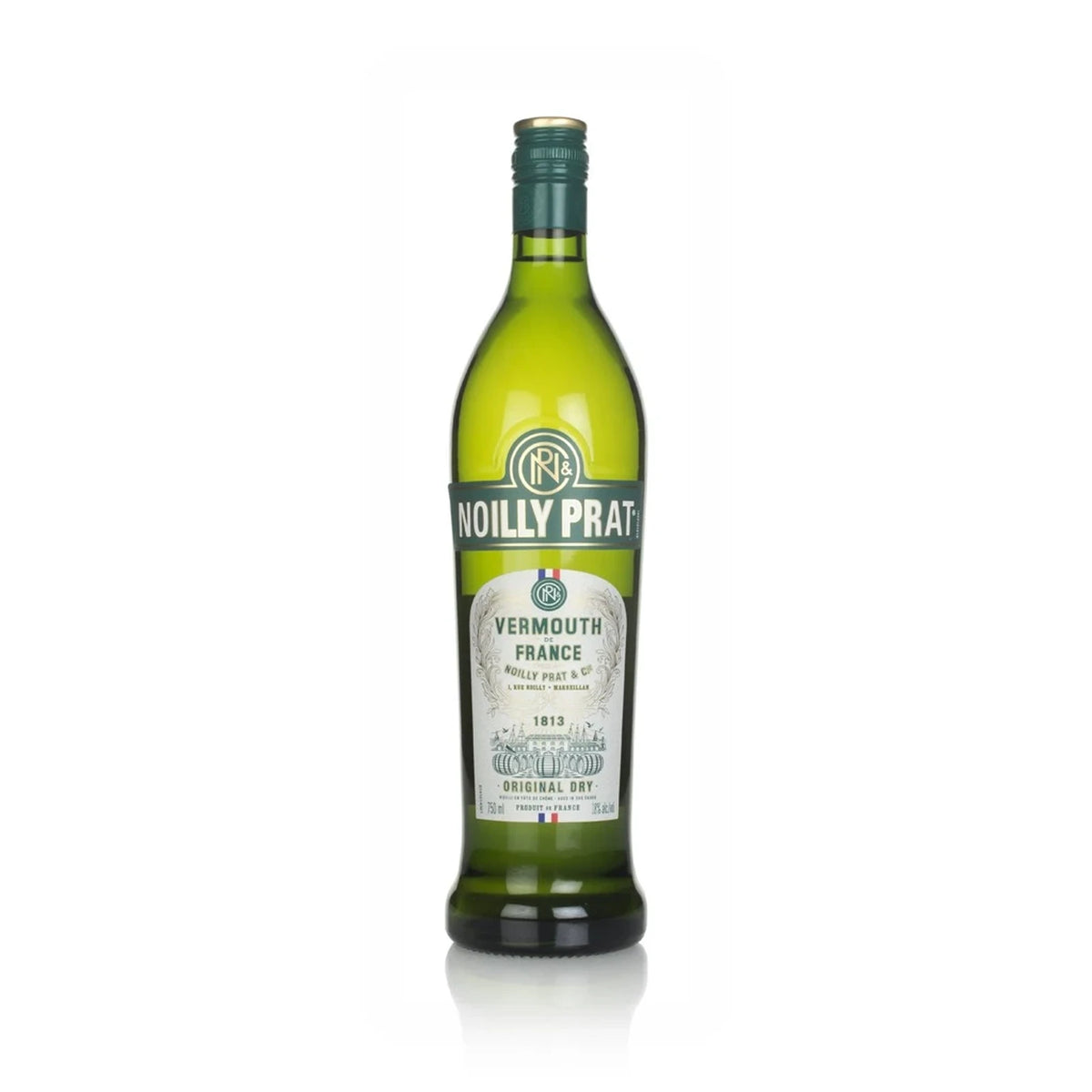 Noilly Prat Original Dry Vermouth 75cl bottle on a white background
