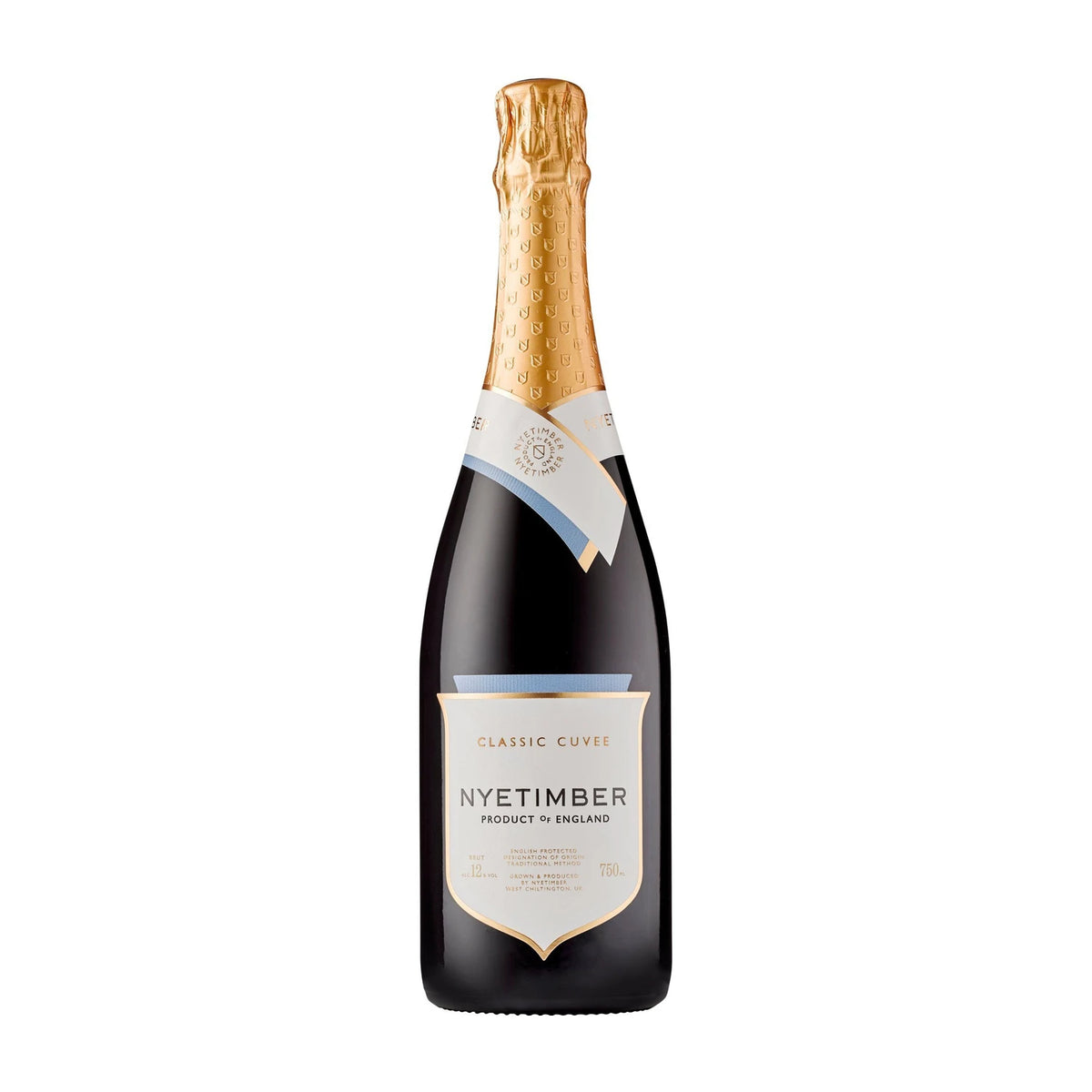 Nyetimber Classic Cuvée Brut NV English Sparkling Wine 75cl bottle on a white background