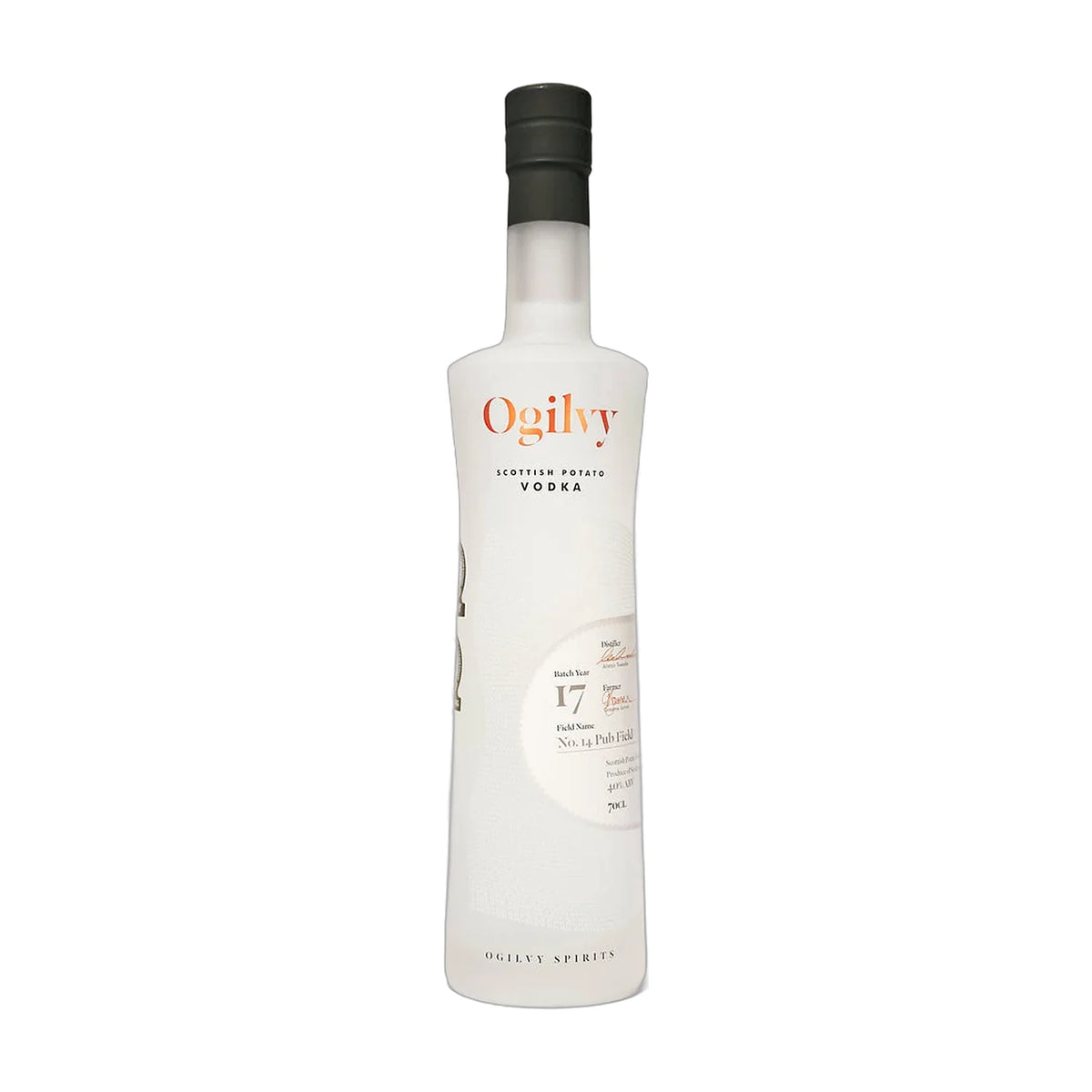 Ogilvy Scottish Potato Vodka, 70cl bottle on a white background