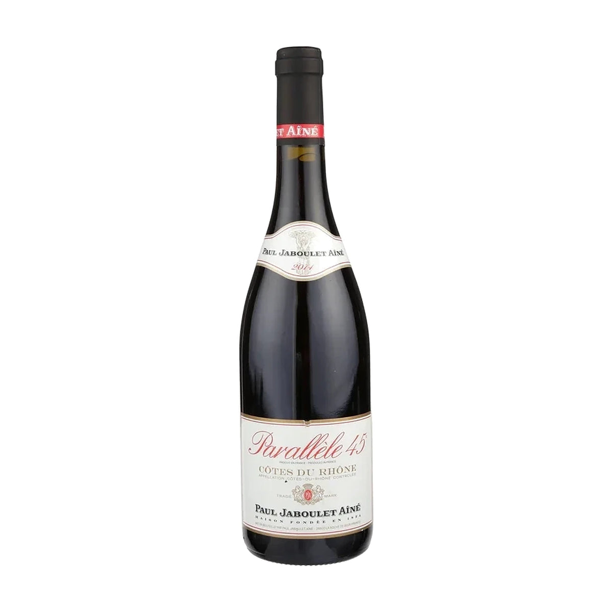 Paul Jaboulet Aîné Parallèle 45 Côtes du Rhône Rouge, Rhône, France, 75cl bottle on a white background
